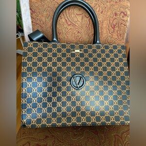 Valentino by Mario Valentino Black/Bronze Tote Bag